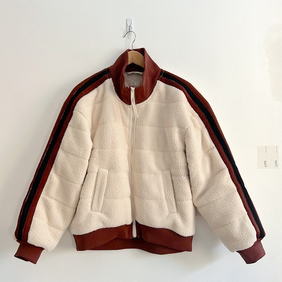 NEW Free People FP Movement Fleecy Sherpa Scrunchy Pippa Jacket Quilted NWOT - Picture 5 of 16